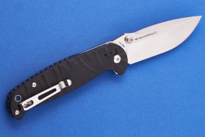 Нож складной  H6 grooved black-7785