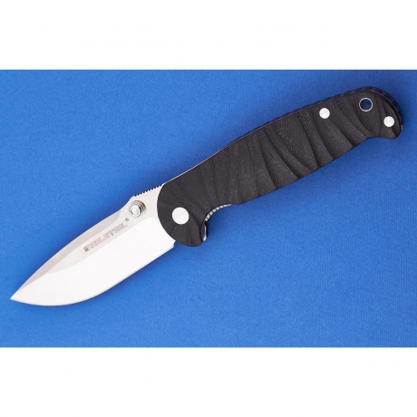 Нож складной  H6 grooved black-7785